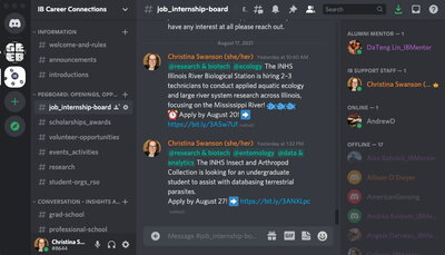 Screenshot of the SIB Discord